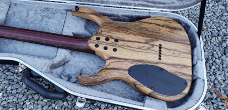 Back Of Duvell Elite 6 Infinity Blue Matte Flamed Maple 5A Black Limba