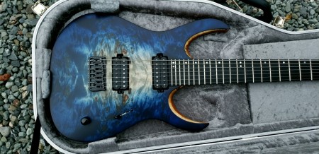 Duvell Elite 7 Natural Blue Burst Guitar In The Box